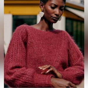 Sezane Rosa Sweater Jumper in Rosewood - size medium